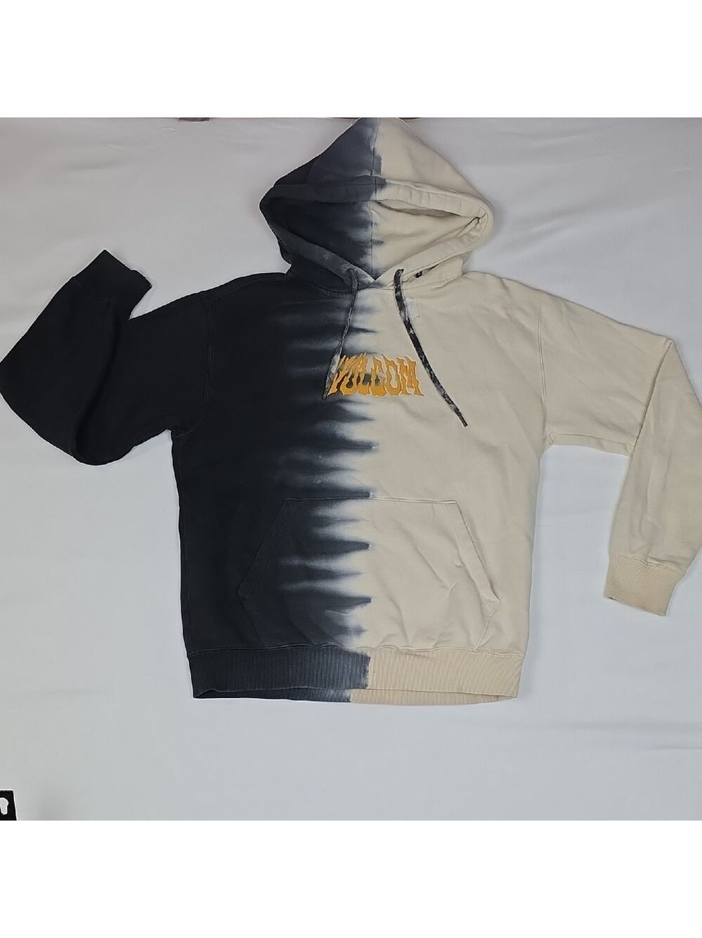 Volcom Black and Cream Split Hoodie